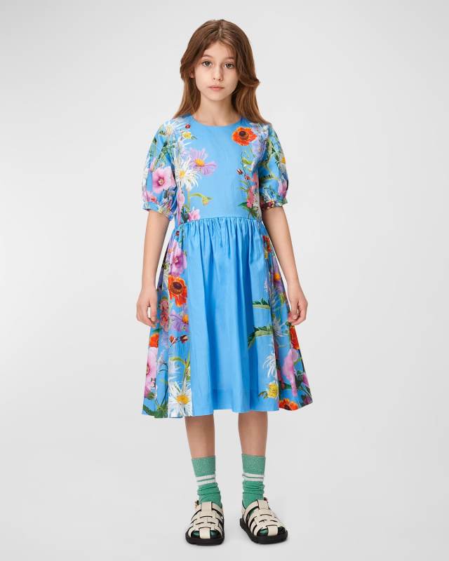 Girl's Casey Floral-Print Dress, Size 3T